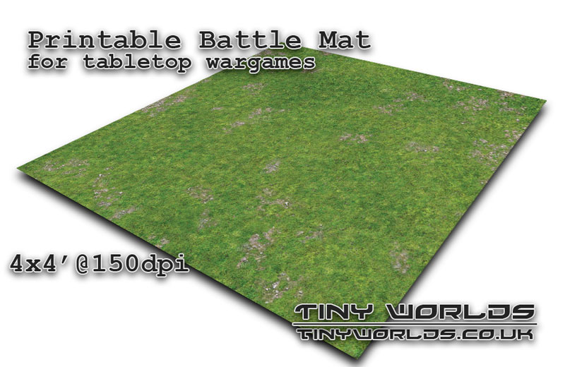 Printable tabletop gaming battle mat - Highlands 011b 4x4'