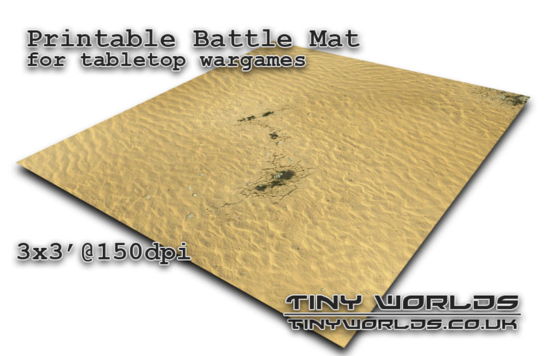 Printable tabletop gaming battle mat - Desert 021c 3x3'