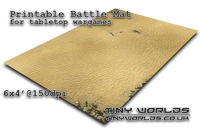 Printable tabletop gaming battle mat - Desert 021 6x4'