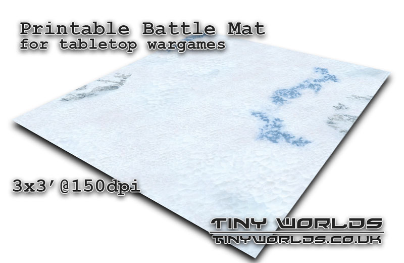 Printable tabletop gaming battle mat - Winter Snow 031c 3x3'