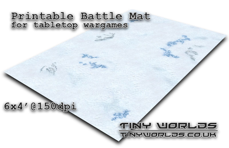 Printable tabletop gaming battle mat - Winter Snow011 6x4'