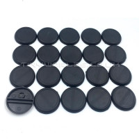 30mm Round Lipped Black Plastic DS Slot Bases