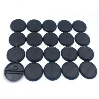 30mm Round Lipped Black Plastic DS Slot Bases