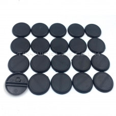 30mm Round Lipped Black Plastic DS Slot Bases