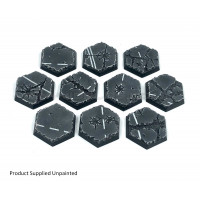 35mm x 30mm Hex Urban Rubble Resin Bases