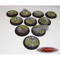 30mm Round Lipped Rock / Slate Scenic Bases