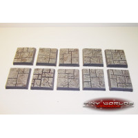 25mm Square Paved Stone / Dungeon Quest Resin Bases x 10
