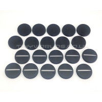 25mm Round Black Plastic Slotta Bases