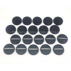 25mm Round Black Plastic Slotta Bases