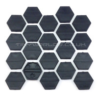 30mm Hexagonal Black Plastic Bases