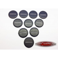 40mm Round Lipped Black Plastic DS Slot Bases