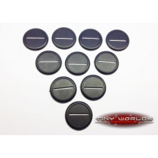 40mm Round Lipped Black Plastic DS Slot Bases