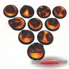 30mm Round Lipped Lava Flow Resin Bases