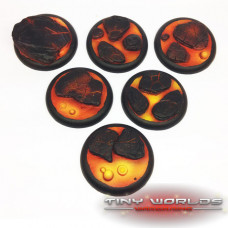 40mm Round Lipped Lava Flow Resin Bases