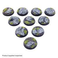 32mm Round Rock / Slate Scenic Resin Bases