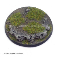 80mm Round Rock / Slate Scenic Resin Base