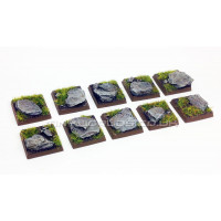 20mm Square Rock Scenic Wargaming Resin Bases x10