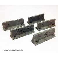 Concrete Jersey Barriers - Set of 5 - Damaged