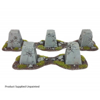 Dragons Teeth Tank Traps + Bases Set - Large - Damaged