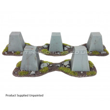 Dragons Teeth Tank Traps + Bases Set - Large - Intact