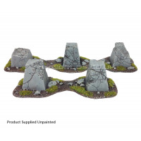 Dragons Teeth Tank Traps + Bases Set - Large - Ruined
