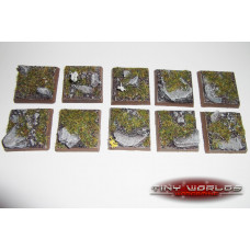 25mm Square Rock Scenic Wargaming Resin Bases x10
