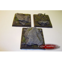 50mm Square Rocky Slate Monster Resin Bases x 3