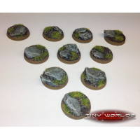 25mm Round Rock / Slate Scenic Resin Bases