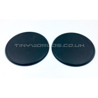 90mm Round Lipped Black Plastic Bases