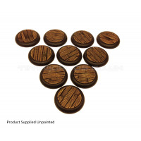 30mm Round Lipped Wooden Plank Resin Bases
