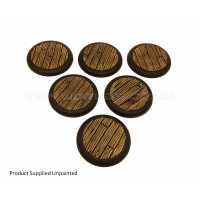 40mm Round Lipped Wooden Plank Resin Bases