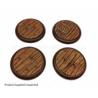 50mm Round Lipped Wooden Plank Resin Bases