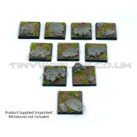 30mm Square Rock Scenic Wargaming Resin Bases x10