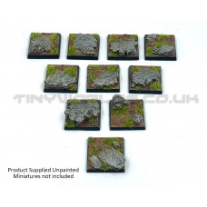 30mm Square Rock Scenic Wargaming Resin Bases x10