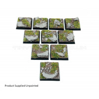 25mm Square Rock Scenic Wargaming Resin Bases x10