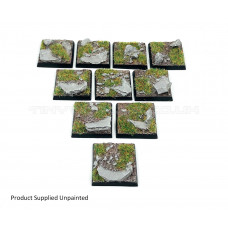 25mm Square Rock Scenic Wargaming Resin Bases x10