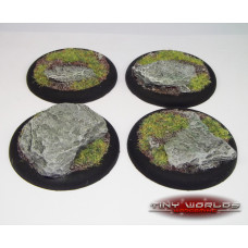 50mm Round Lipped Rock / Slate Resin Bases