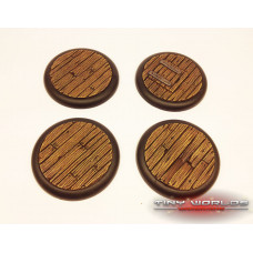 50mm Round Lipped Wooden Plank Resin Bases