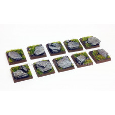 20mm Square Rock Scenic Wargaming Resin Bases x10