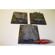 50mm Square Rocky Slate Monster Resin Bases x 3